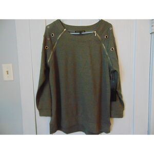 Nwt Brown top by Always Indigo Size XL. Detail at neck and sleeve. Poly blend